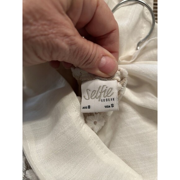 Selfie Leslie Aramis Strapless Lace And Ruffle Mini Dress White Size Small - Picture 10 of 10